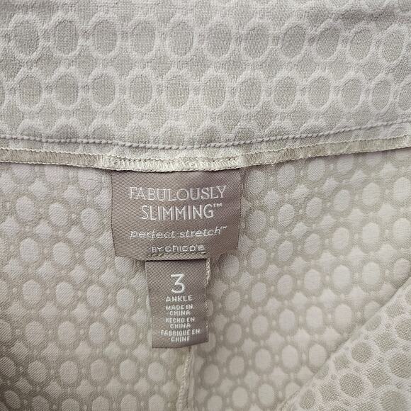 Chicos Perfect Stretch Fabulously Slimming Josie Slim Ankle Pants Size XL Office - Picture 3 of 7
